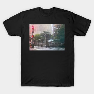 Girl with umbrella in the rain T-Shirt